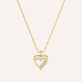 1CT Round Cut Lab Grown Diamon Heart Shaped Pendant Necklace