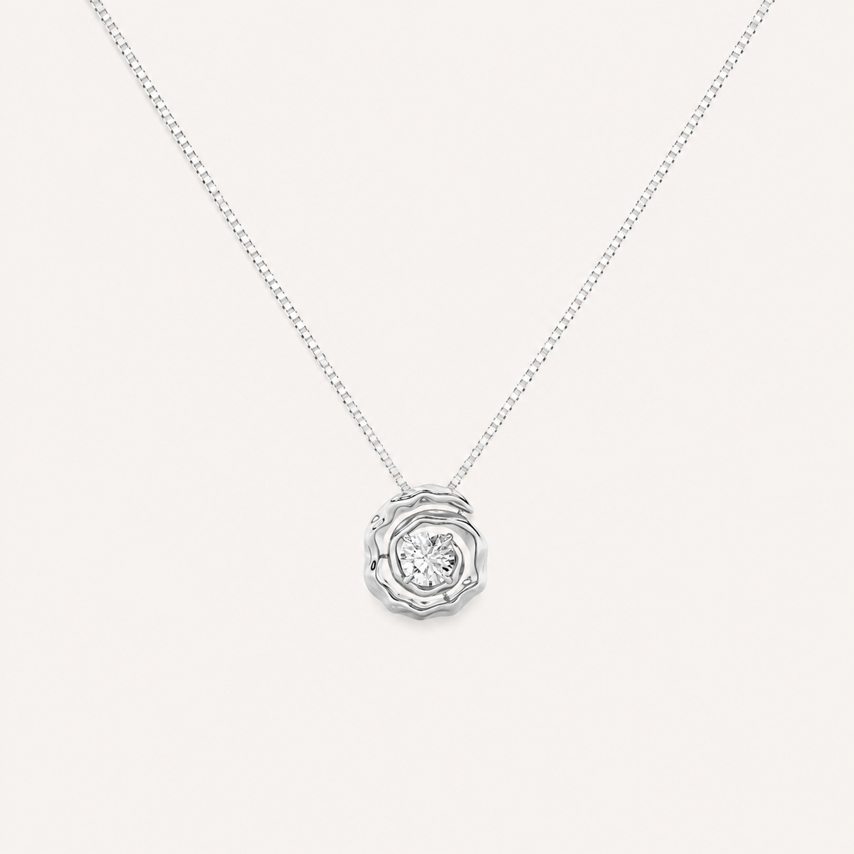1CT Round Cut Lab Grown Diamond Pendant Necklace