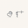 0.5CT Round Cut Lab Grown Diamond Heart Shaped Stud Earrings