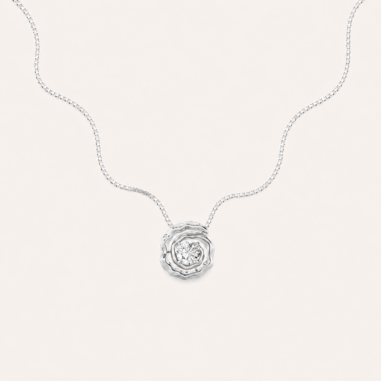 1CT Round Cut Lab Grown Diamond Pendant Necklace