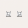 2CT Princess Cut Lab Grown Diamond Classic Basket Set Stud Earrings