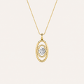 1CT Round Cut Lab Grown Diamond Concentric Fancy Pendant Necklace