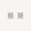 2CT Princess Cut Lab Grown Diamond Hidden Halo Stud Earrings