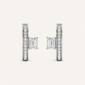 1.25CT Emerald Cut Lab Grown Diamond Accented Huggie Earrings