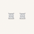 1CT Princess Cut Lab Grown Diamond Classic Basket Set Stud Earrings