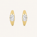 2CT Oval Cut Lab Grown Diamond Huggie Earrings