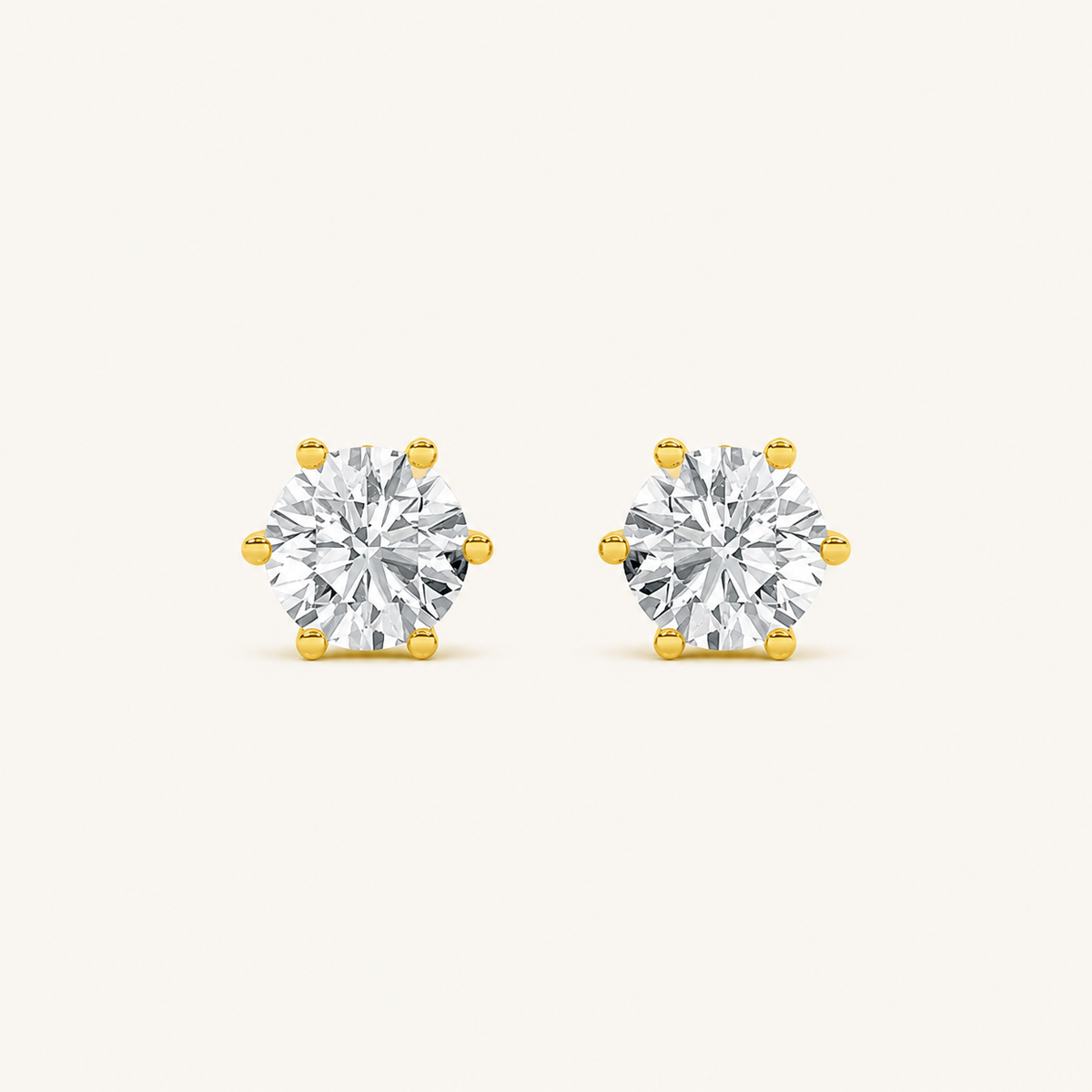 3CT Round Cut Lab Grown Diamond Tulip Head Stud Earrings