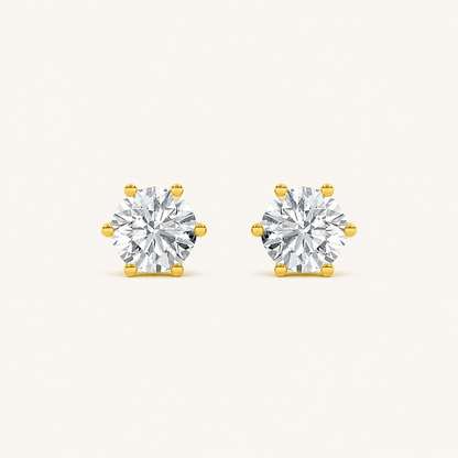 3CT Round Cut Lab Grown Diamond Tulip Head Stud Earrings
