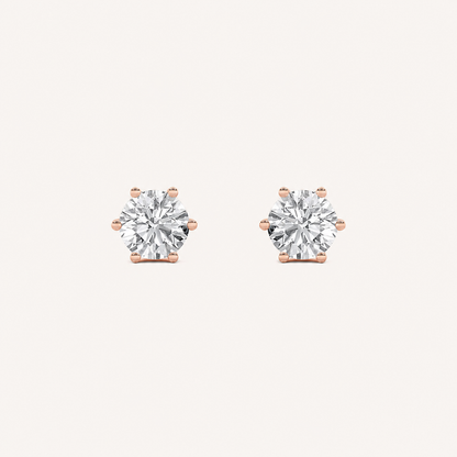 3CT Round Cut Lab Grown Diamond Tulip Head Stud Earrings