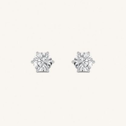3CT Round Cut Lab Grown Diamond Tulip Head Stud Earrings