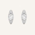 2CT Oval Cut Lab Grown Diamond Solitaire Huggie Earrings
