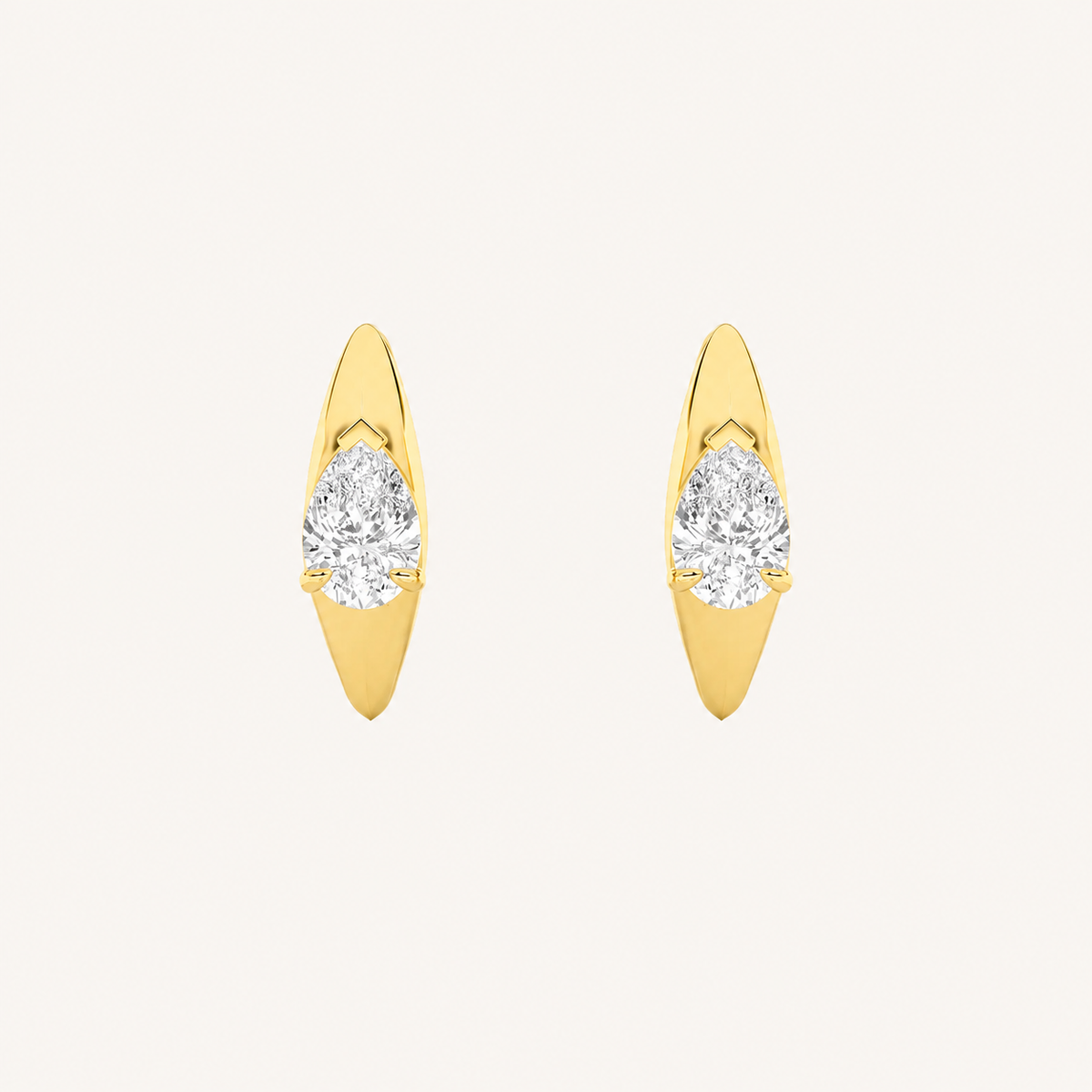 2CT Pear Cut Lab Grown Diamond Solitaire Huggie Earrings