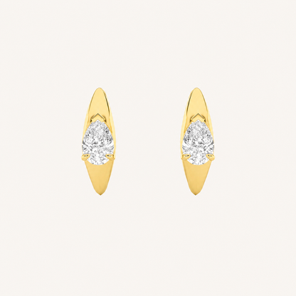 2CT Pear Cut Lab Grown Diamond Solitaire Huggie Earrings