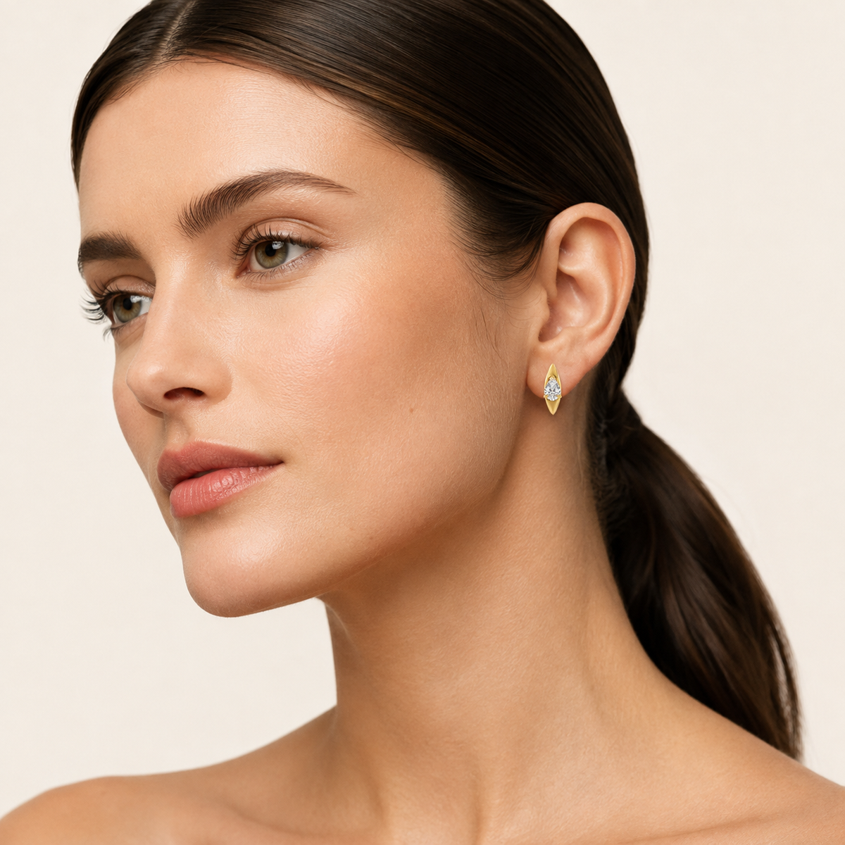2CT Pear Cut Lab Grown Diamond Solitaire Huggie Earrings
