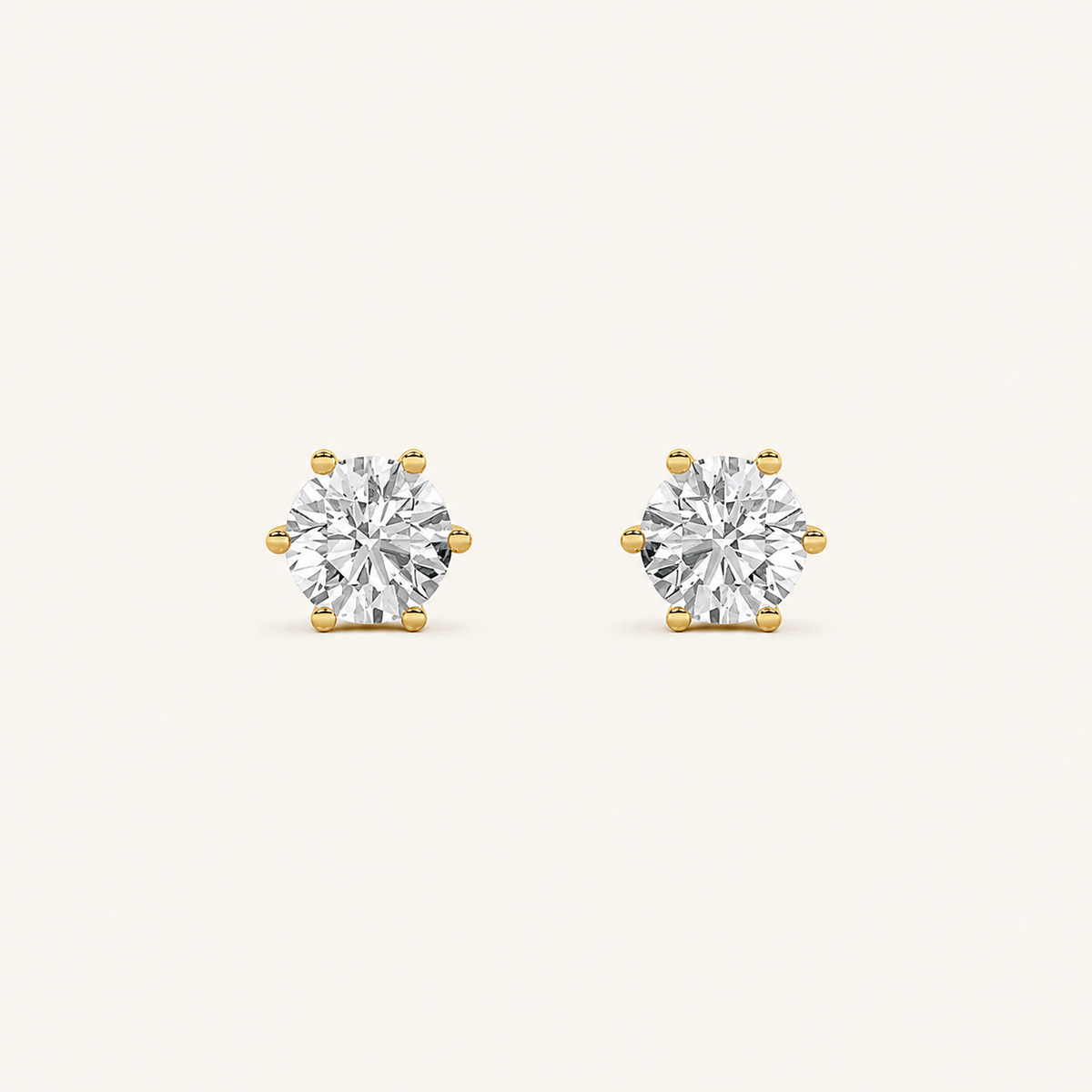 2CT Round Cut Lab Grown Diamond Tulip Head Stud Earrings