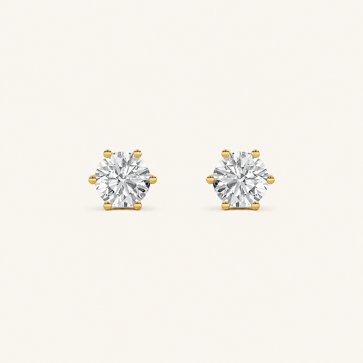2CT Round Cut Lab Grown Diamond Tulip Head Stud Earrings