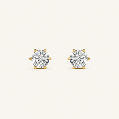 2CT Round Cut Lab Grown Diamond Tulip Head Stud Earrings