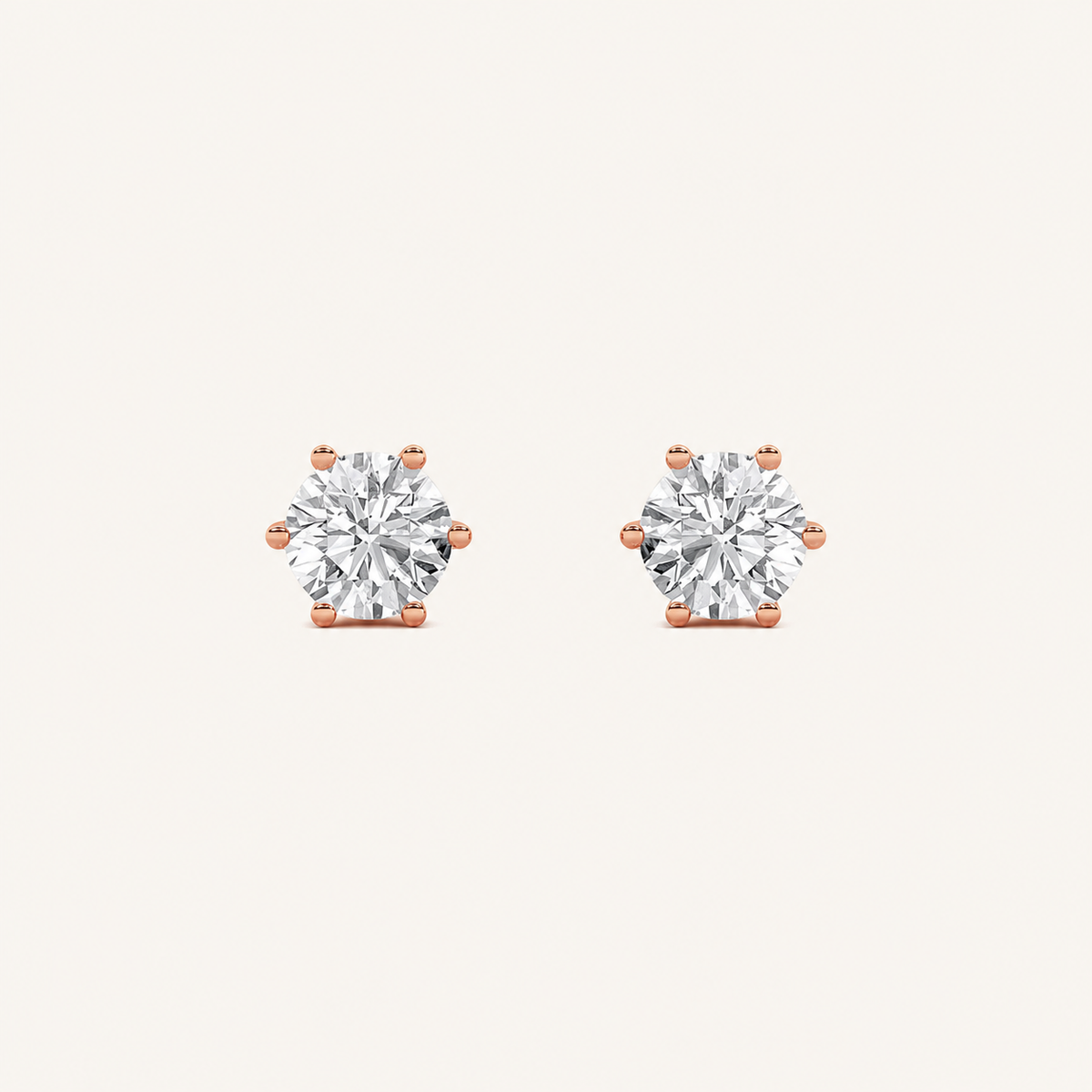 2CT Round Cut Lab Grown Diamond Tulip Head Stud Earrings