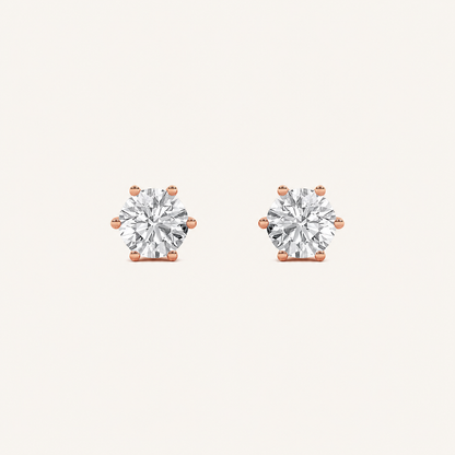 2CT Round Cut Lab Grown Diamond Tulip Head Stud Earrings