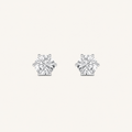 2CT Round Cut Lab Grown Diamond Tulip Head Stud Earrings