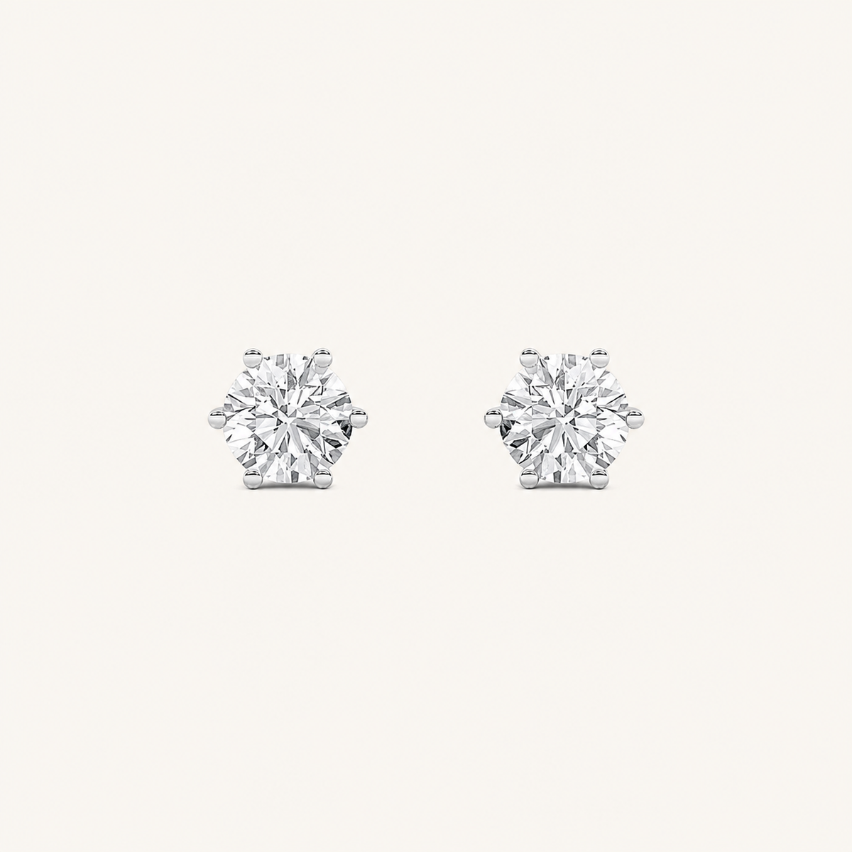 2CT Round Cut Lab Grown Diamond Tulip Head Stud Earrings