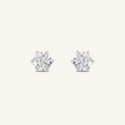 2CT Round Cut Lab Grown Diamond Tulip Head Stud Earrings