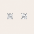 3CT Princess Cut Lab Grown Diamond Tulip Head Stud Earrings