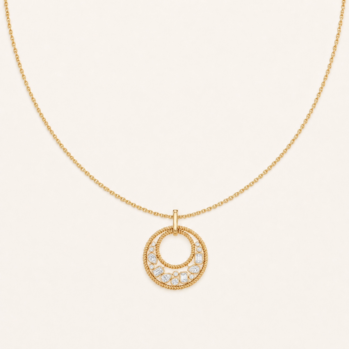 2CT Emerald Cut Lab Grown Diamond Bezel set Bubble Pendant Necklace