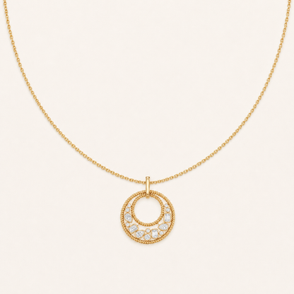 2CT Emerald Cut Lab Grown Diamond Bezel set Bubble Pendant Necklace