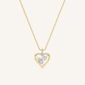 2.5CT Marquise and Pear Cut Lab Grown Diamond Heart Shaped Pendant Necklace