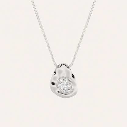 1CT Oval Cut Lab Grown Diamond Organic Design Solitaire Pendant Necklace