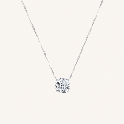 2CT Round Cut Lab Grown Diamond Pendant Necklace