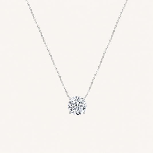0.75CT Round Cut Lab Grown Diamond Pendant Necklace