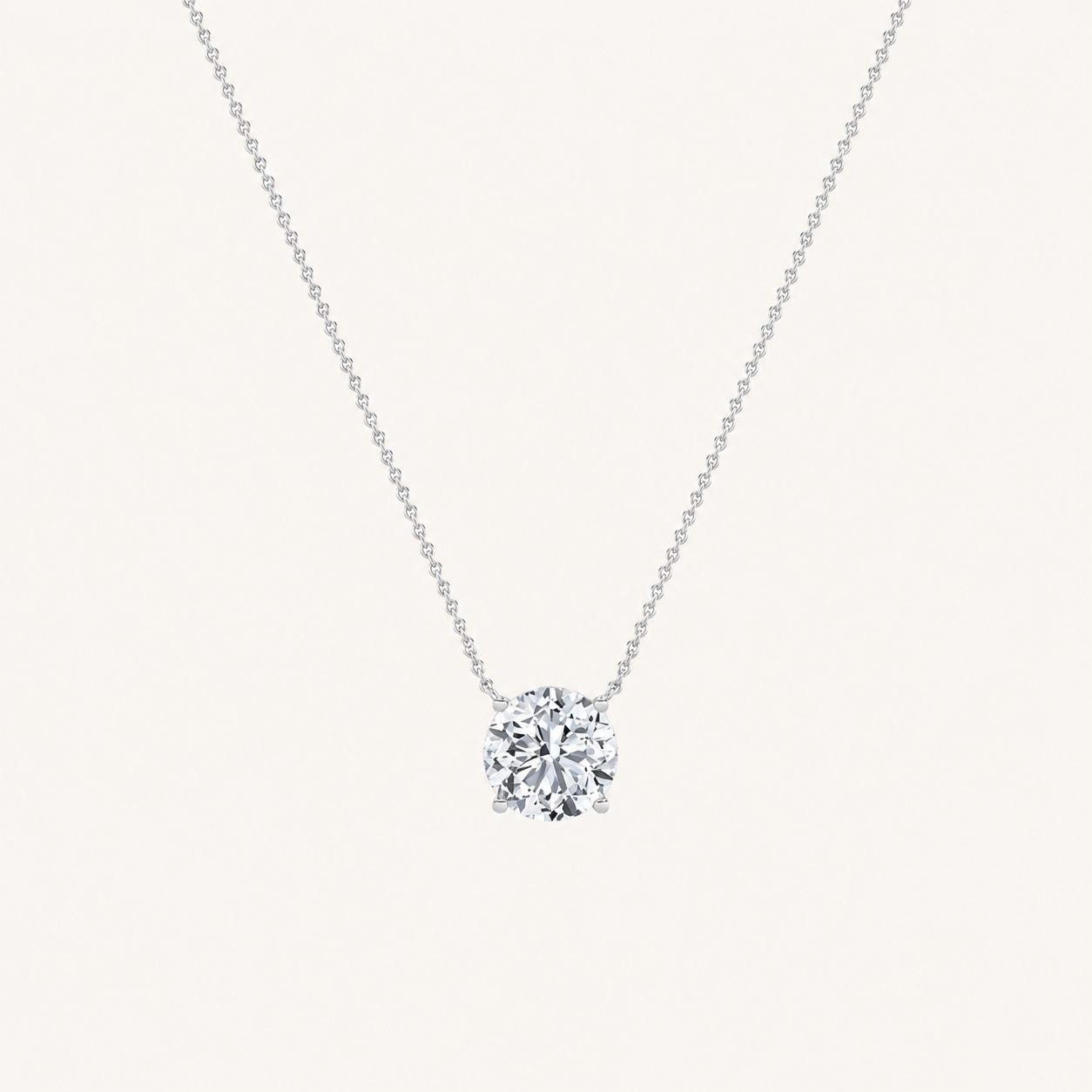 0.5CT Round Cut Lab Grown Diamond Necklace Pendant