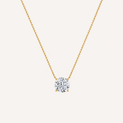 2CT Round Cut Lab Grown Diamond Pendant Necklace