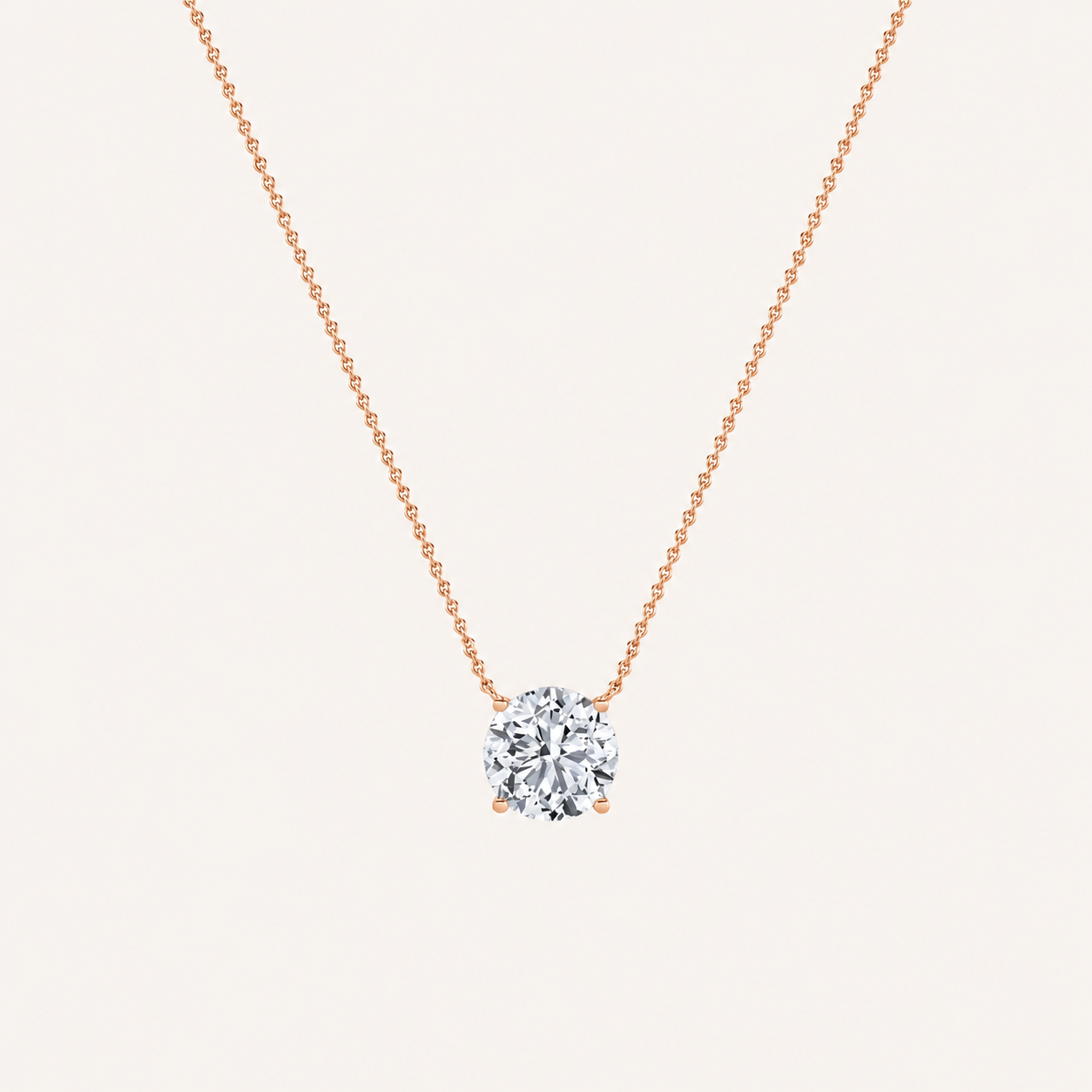 0.5CT Round Cut Lab Grown Diamond Necklace Pendant