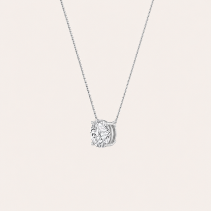 2CT Round Cut Lab Grown Diamond Pendant Necklace