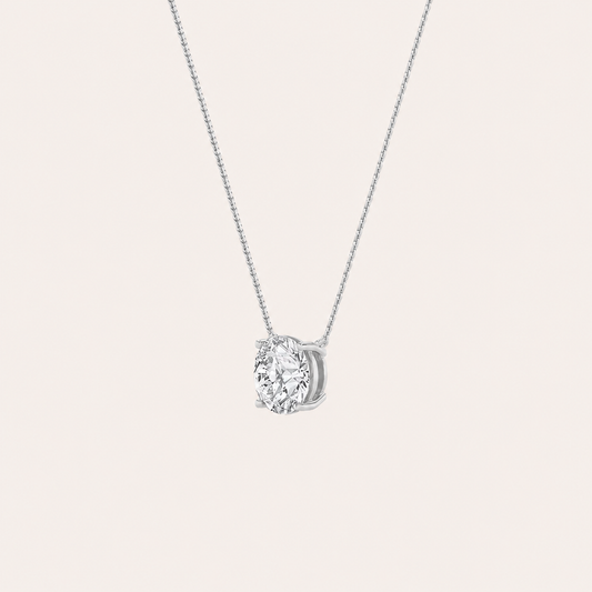 1.5CT Round Cut Lab Grown Diamond Pendant Necklace