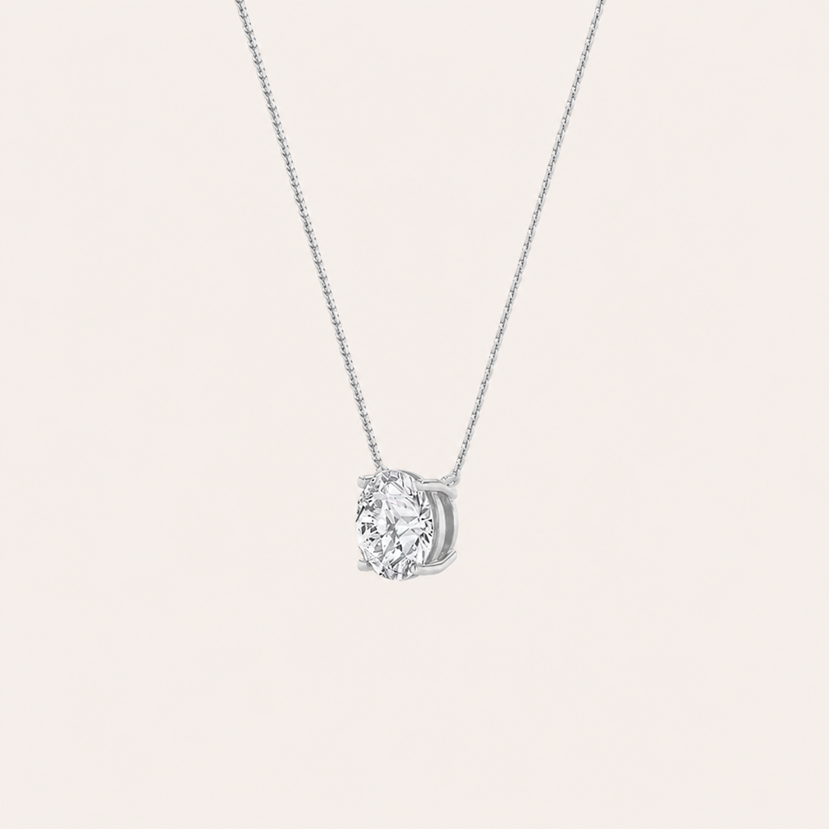 0.75CT Round Cut Lab Grown Diamond Pendant Necklace