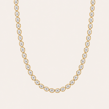 30CT Oval Cut Lab Grown Diamond Tennis Necklace