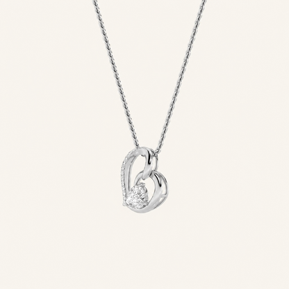 2CT Pear Cut Lab Grown Diamond Heart Shaped Pendant Necklace