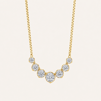 4.5CT Round Cut Lab Grown Diamond Seven Stone Necklace