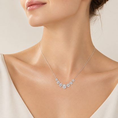 4.5CT Round Cut Lab Grown Diamond Seven Stone Necklace