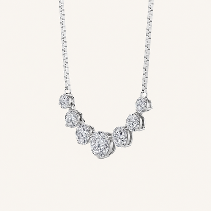 4.5CT Round Cut Lab Grown Diamond Seven Stone Necklace