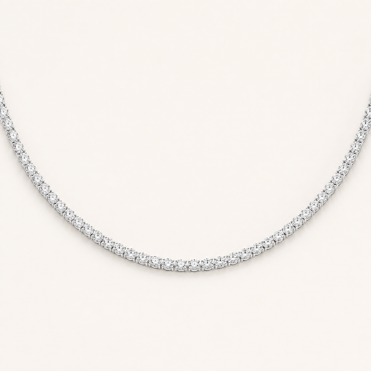 22.25CT Oval Cut Lab Grown Diamond East West Bezel Set Tennis Necklace