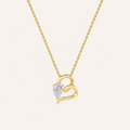 2CT Pear Cut Lab Grown Diamond Heart Shaped Pendant Necklace