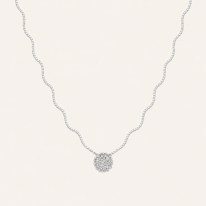 2CT Round Cut Lab Grown Diamond Bezel set Bubble Pendant Necklace