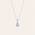 1.3CT Pear Cut Lab Grown Diamond Halo Pendant Necklace
