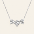 2CT Round Cut Lab Grown Diamond Three Stone Necklace