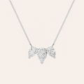 3CT Pear Cut Lab Grown Diamond Three Stone Necklace
